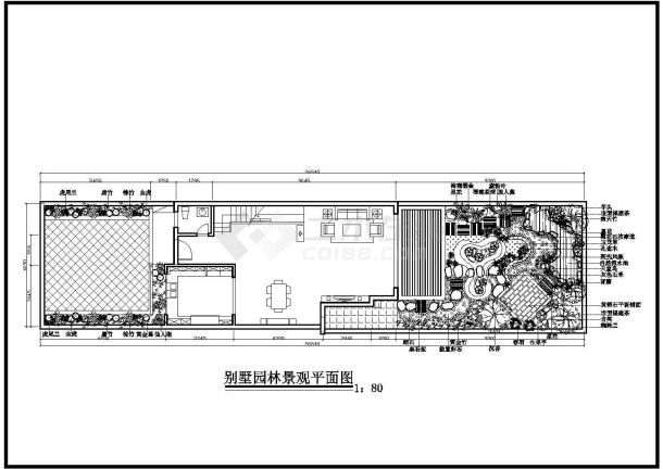 某私家别墅CAD绿化设计方案图-图二