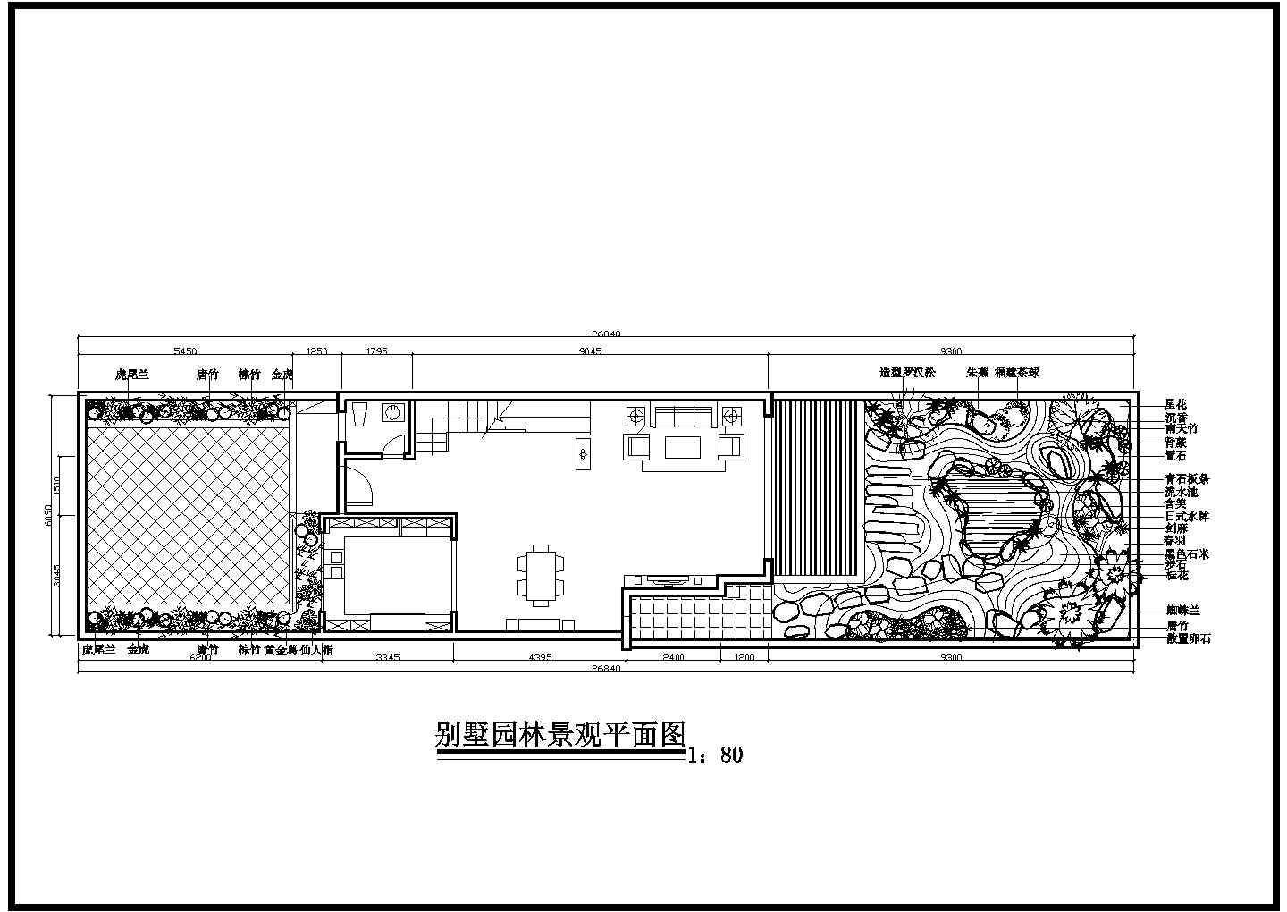 某私家别墅CAD绿化设计方案图