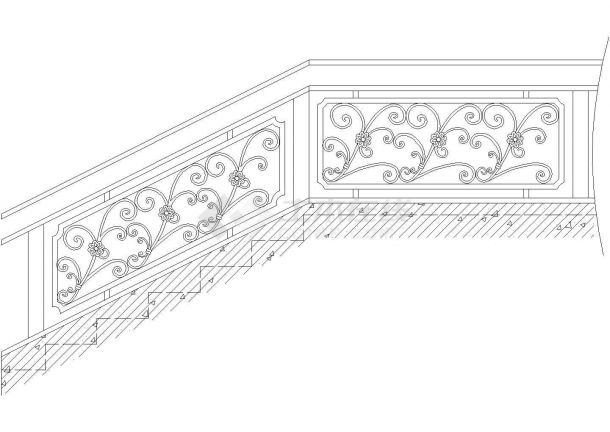 上海长宁区某四星级酒店客房楼梯栏杆建筑设计CAD施工图-图一
