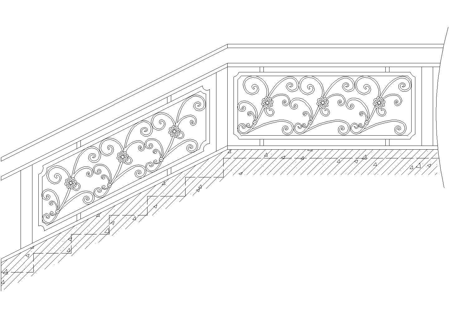 上海长宁区某四星级酒店客房楼梯栏杆建筑设计CAD施工图