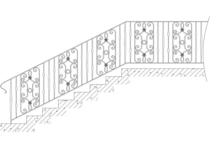 杭州市西湖区某艺术中心内部楼梯栏杆建筑设计CAD施工图_图1