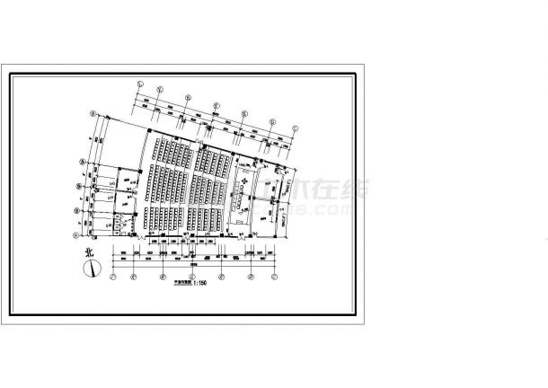 某地区标准型大学阶梯大会议室装修详细设计方案施工CAD图纸-图二