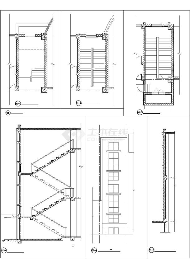 上海崇明岛某村镇私人住宅镂楼梯建筑设计CAD施工图-图一