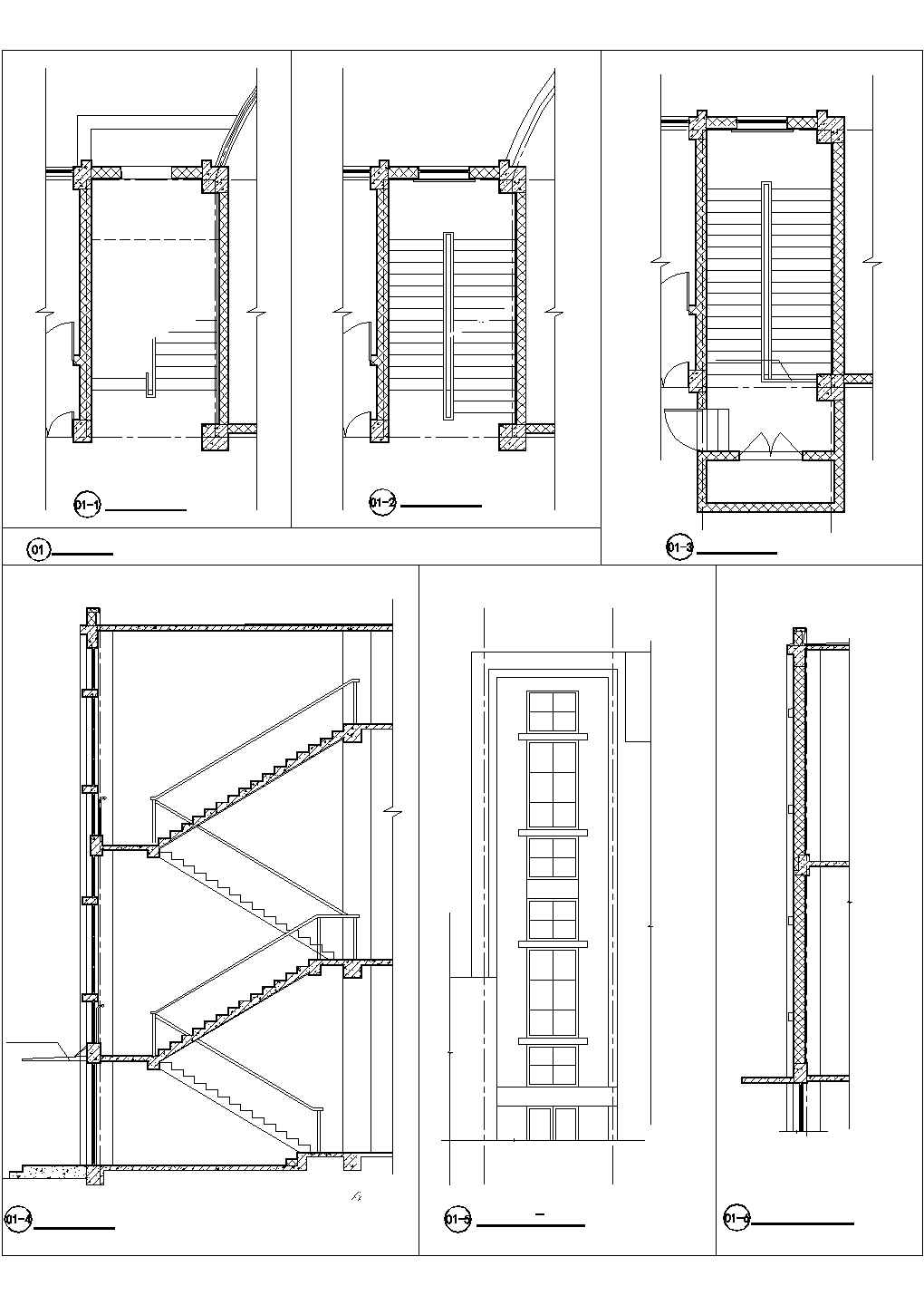 上海崇明岛某村镇私人住宅镂楼梯建筑设计CAD施工图