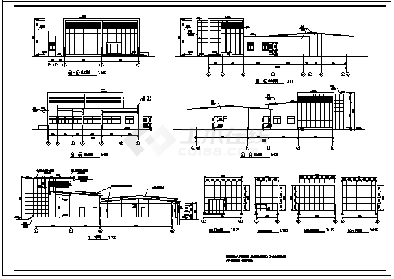 某市单层售楼处建筑施工cad图_售楼处施工-图二