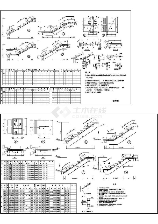 郑州市某村镇私人住宅楼内部楼梯建筑设计CAD施工图-图二