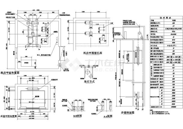 莆田市某大型制鞋厂内部1.2吨电梯建筑设计CAD施工图-图一