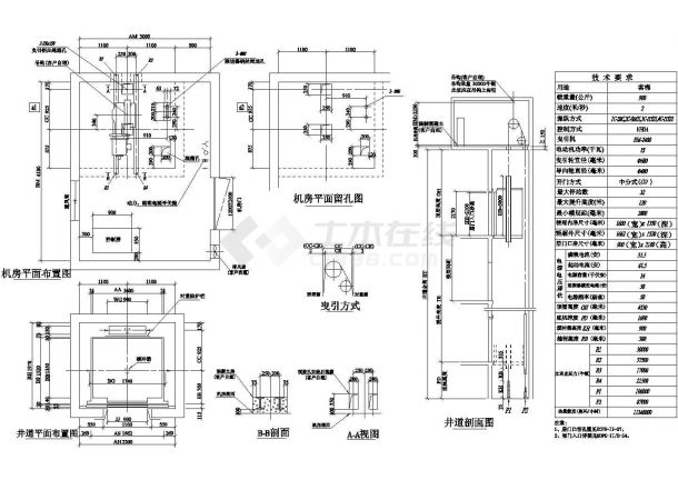 西安市某知名电子加工厂车间电梯建筑设计CAD施工图-图一