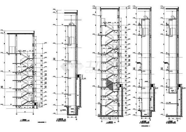 天津市南开区某商场内部客梯剖面建筑设计CAD施工图-图一