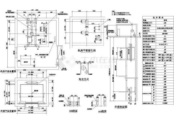 江苏泰州市某百货商场内部客梯建筑设计CAD施工图-图一