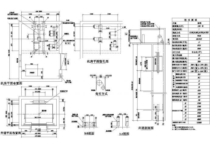 邯郸市某高档假日酒店1.2吨级客梯建筑设计CAD施工图_图1