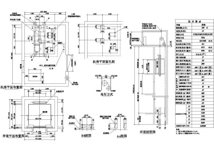 沈阳和平区某高档大酒店内部客梯建筑设计CAD施工图_图1