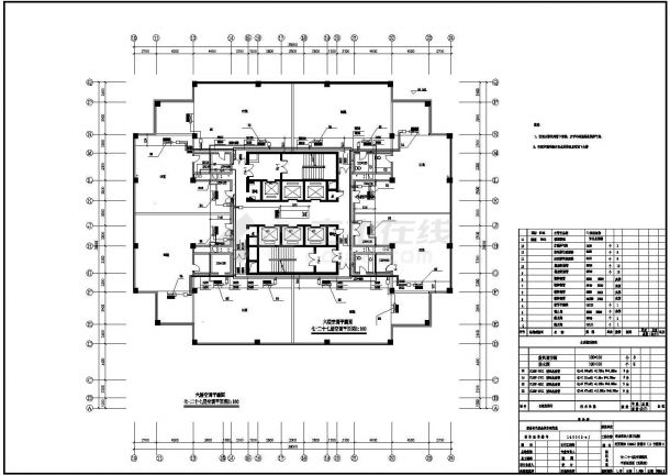 某商场办公楼空调通风防排烟设计CAD资料（含人防设计）-图二