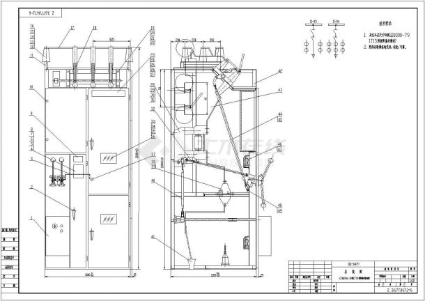 DXG-12高压柜设计方案CAD图纸-图二