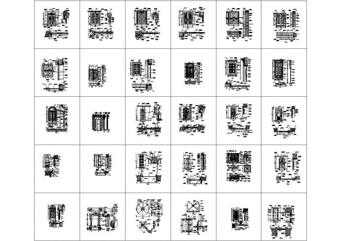 某现代标准型经典门装饰详细设计方案施工CAD图纸_图1