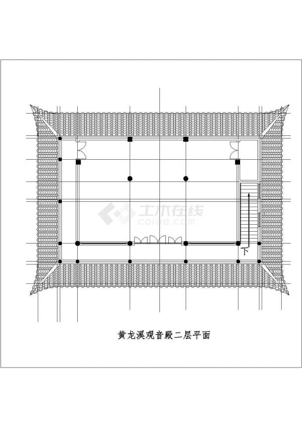 某现代标准型古庙全套测绘详细设计施工CAD图纸-图二