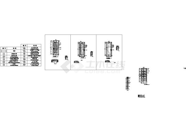 某现代标准型法式别墅门装修详细设计施工CAD图集-图二