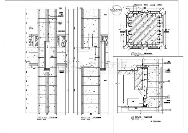 某现代标准型大堂石材柱详细设计施工CAD图纸-图一