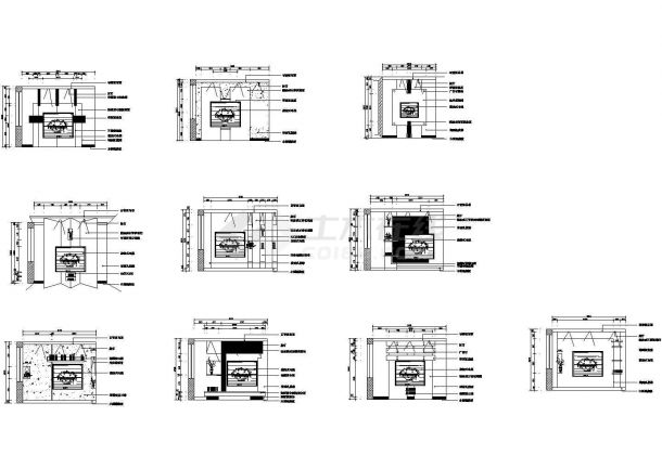 某现代标准型壁挂电视背板详细设计施工CAD图纸-图一