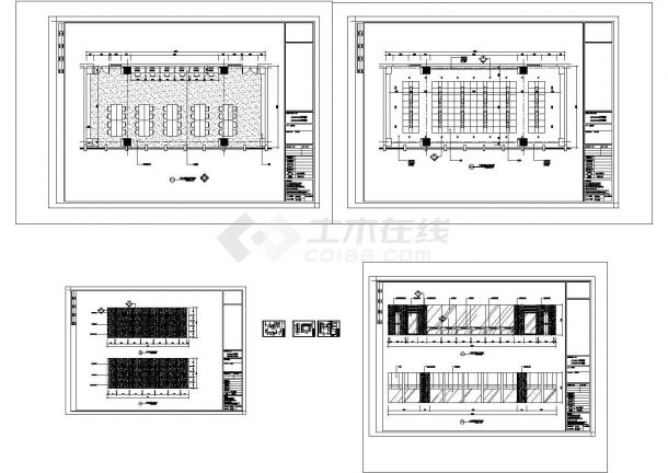 某标准型现代120平阅览室装修详细设计施工CAD图纸-图一