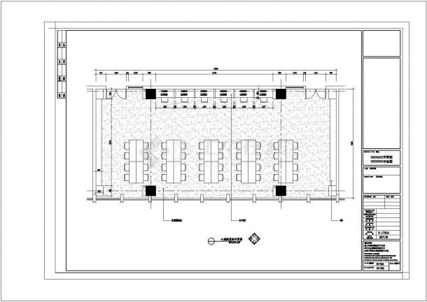 某标准型现代120平阅览室装修详细设计施工CAD图纸-图二