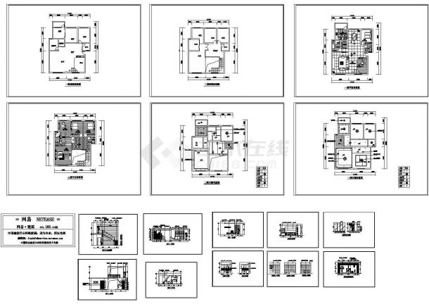 某标准型现代跃层户型装修详细设计施工CAD图纸-图一