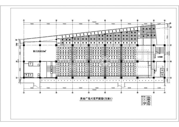 某标准型现代美食广场装修详细设计施工CAD图纸-图二