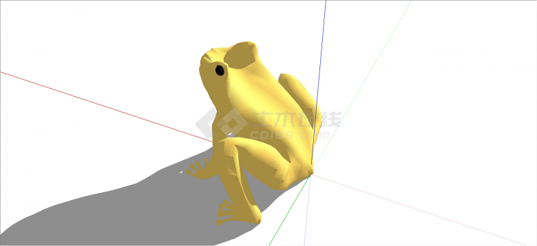 现代金黄色动物青蛙su模型-图一