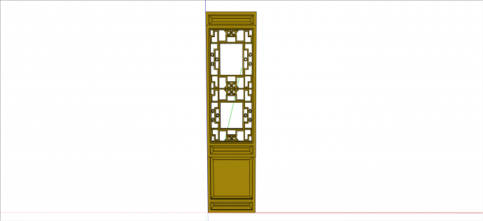中式木质经典组件门su模型_图1