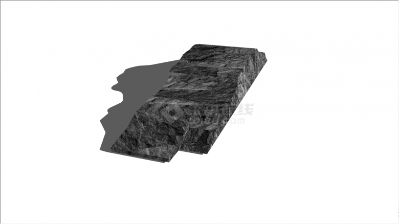 黑色底色带灰色花纹的条石置石景石su模型-图二