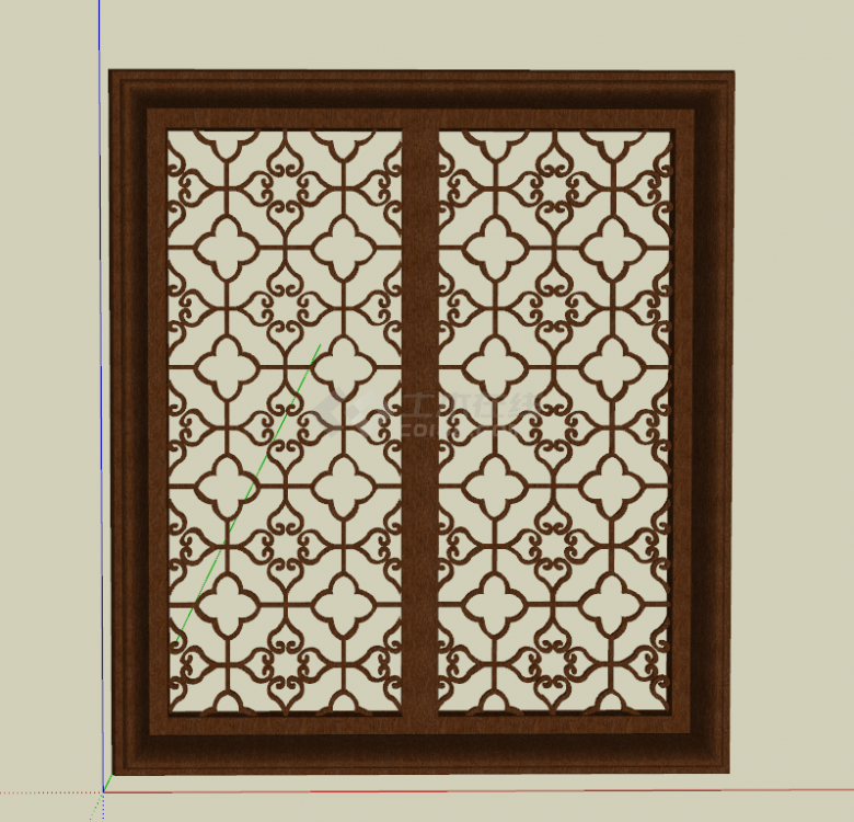 中式组件花窗和纹理花窗式su模型-图一