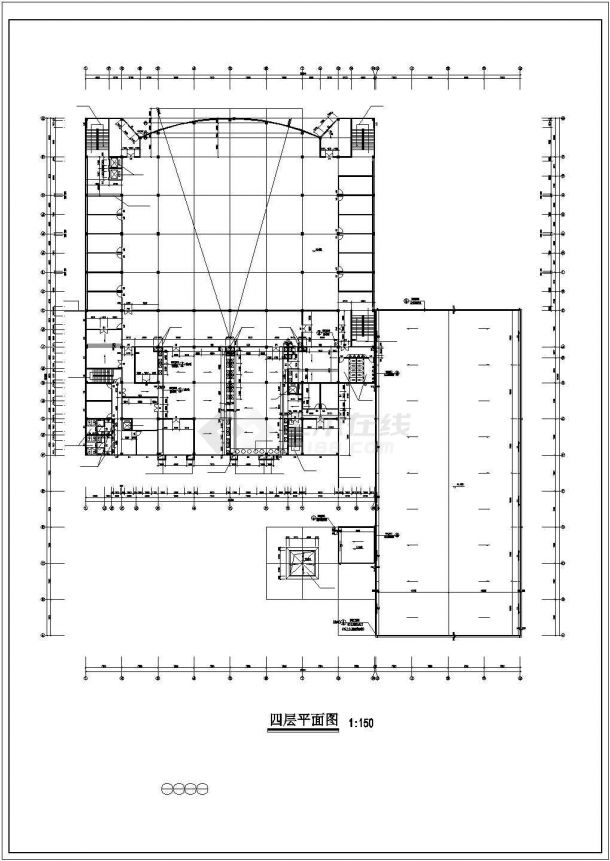 某6604平方米四层学校食堂建筑施工CAD图纸-图一