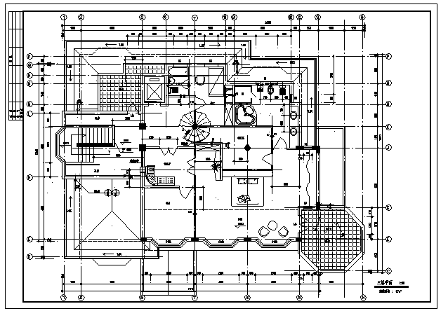1190平方米北京米四层国际花园别墅区建筑施工cad图(带地下室设计，共二十三张)_图1