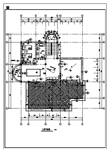 三层带地下室豪华公馆式别墅建筑施工cad图，共十二张-图二