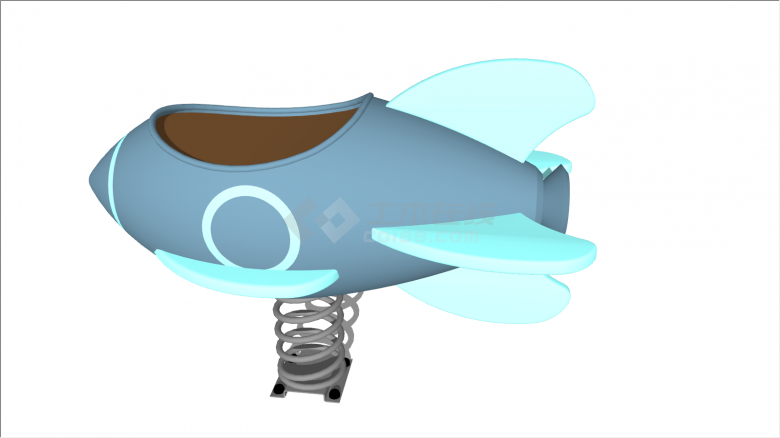 科幻儿童设备蓝色飞机su模型-图二