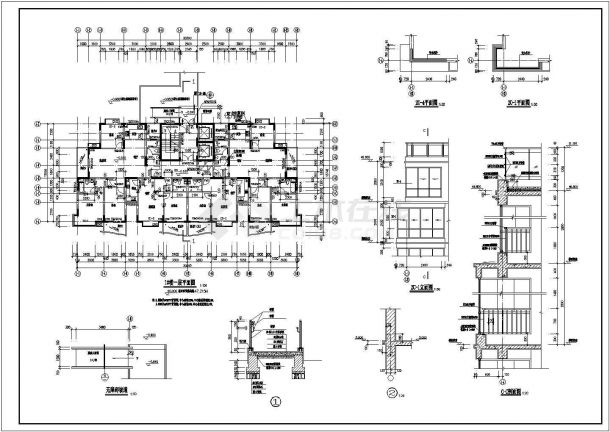 锦州市某高档小区18层框架结构住宅楼建筑设计CAD图纸（含跃层）-图二