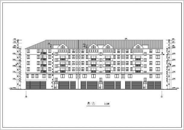 住宅设计_五层小区某地块商住楼北栋工程CAD图-图二