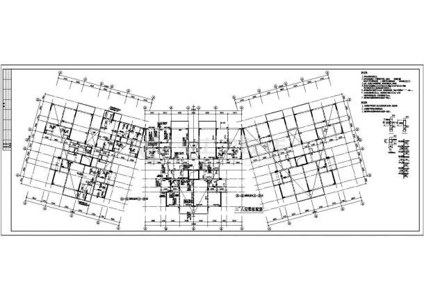 某小区多层住宅楼设计cad全套结构施工图（甲级院设计）-图一