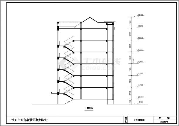 某小区多层住宅楼及娱乐会所设计cad全套建筑施工图（含多栋设计）-图二