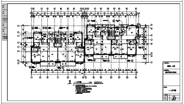 4107平方米某七层带阁楼武夷华庭住宅楼建筑施工cad图，共十七张-图二