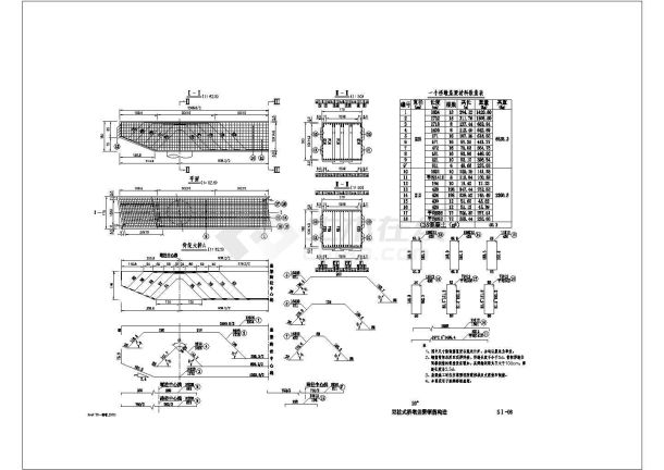 桥墩盖梁-10度-2柱-连续墩详图-图一