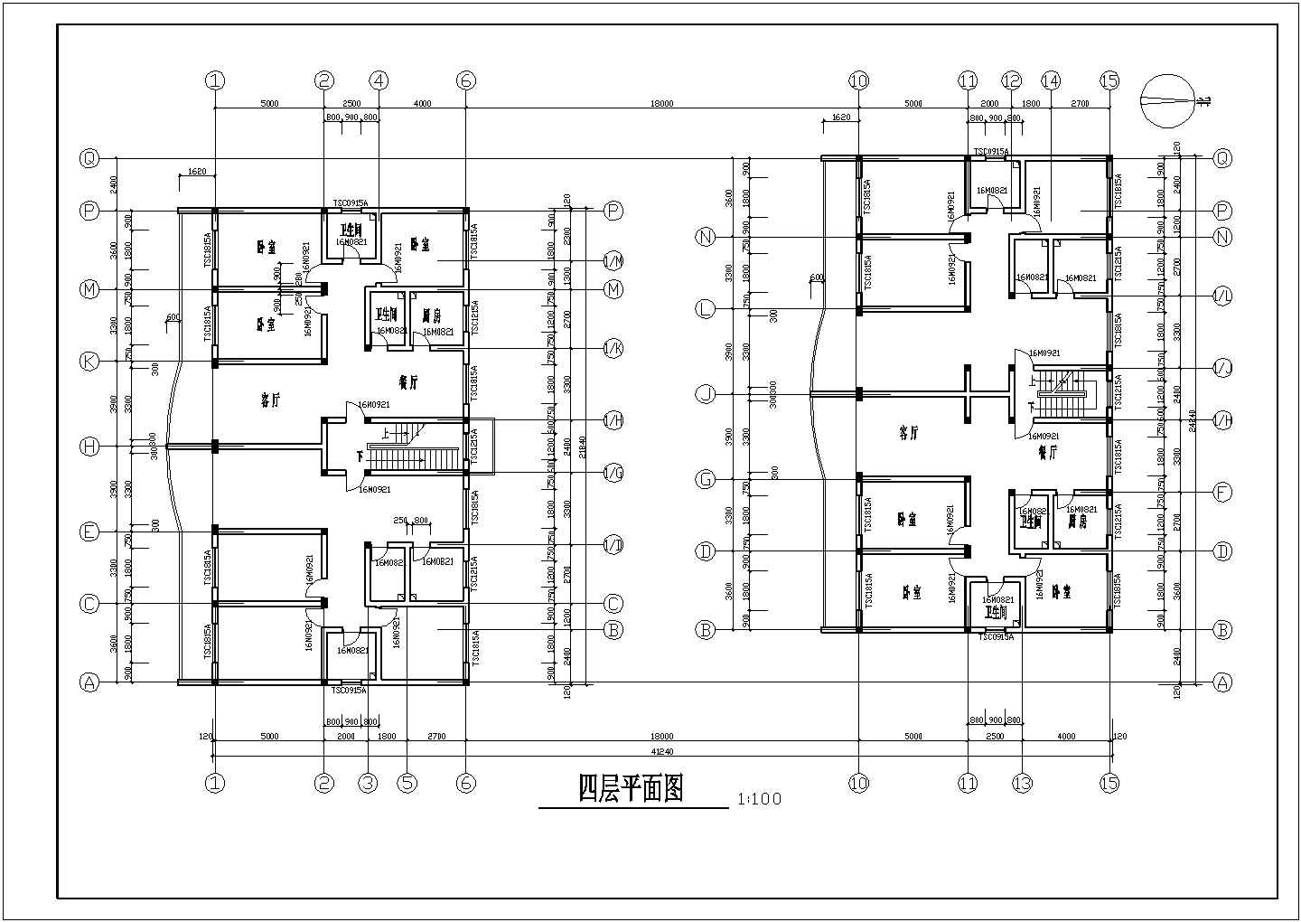 住宅设计_五层现代风住宅设计CAD图