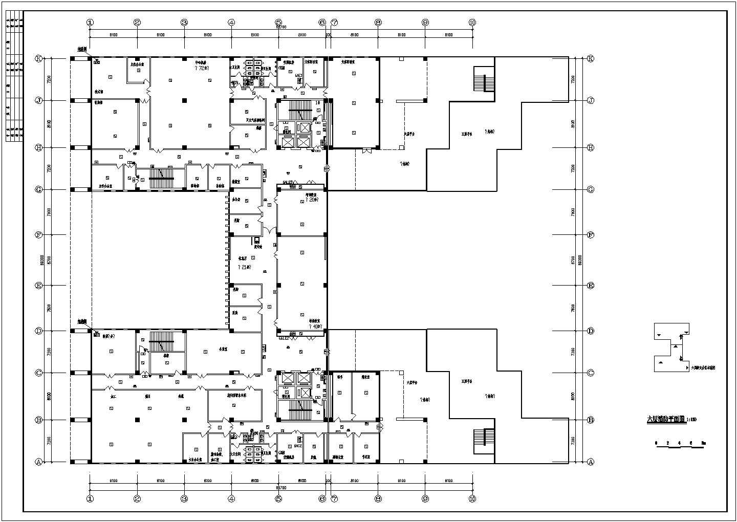 某六层框架结构图书馆消防设计cad全套施工图纸（甲级院设计）