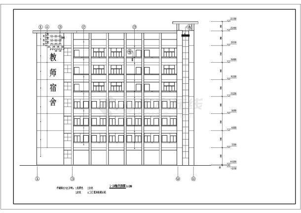 宿舍设计_八层教师宿舍楼方案CAD图-图二