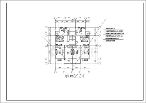 住宅设计_六层带幼儿园经典小户型住宅楼CAD图-图二