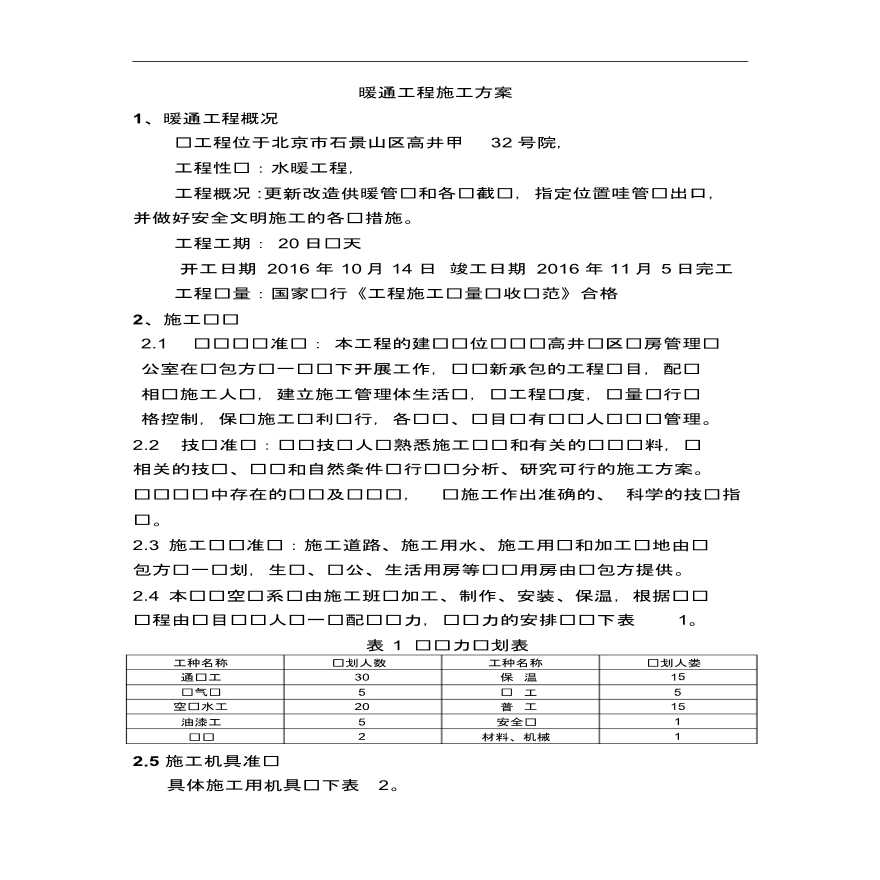 北京市石景山区暖通工程施工方案-图一
