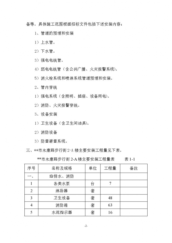 步行街现代化商场消防施工设计方案-图二