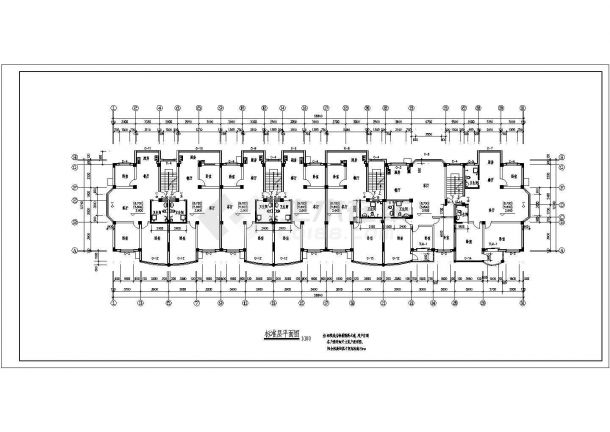 某六层框架结构住宅楼设计cad全套建施图纸（含设计说明，15张图）-图二
