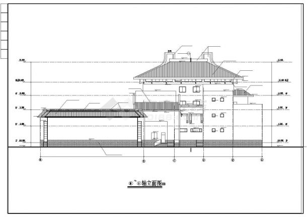 某仿古建建筑设计CAD施工图纸-图二