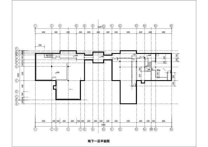 北京市某高档商务大酒店内部单层砖混结构健身房建筑设计CAD图纸_图1